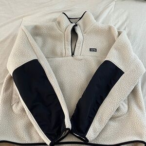 Mountain Hardwear Cream Sherpa Quarter-Zip with Black Trim
